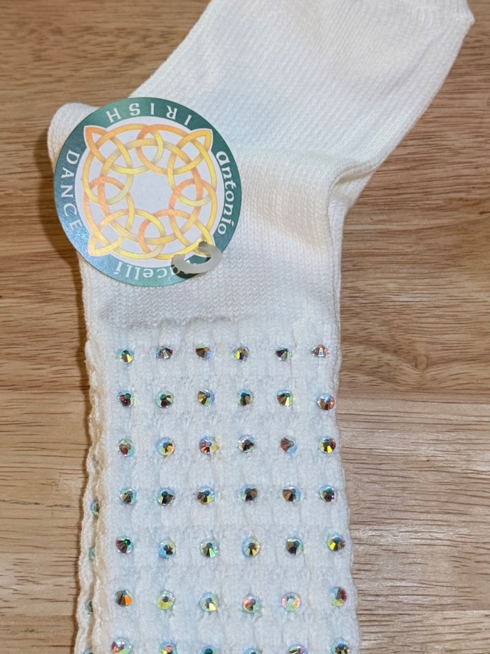 Antonio Pacelli AB Rhinestone Diamente Irish Dance Poodle Socks Ultra Low Large
